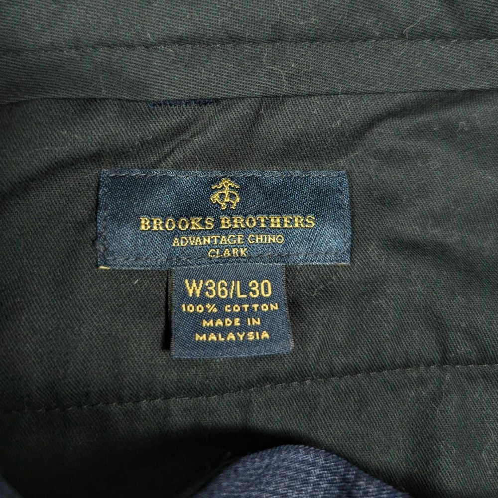 Brooks Brothers Clark Advantage Chino Pants 36 Navy Micro Houndstooth Check - Picture 7 of 9